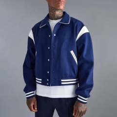 Custom Design Chenille Boxy Oversized Youth College University School Flight Baseball Letterman Bomber Varsity Jacket For Men