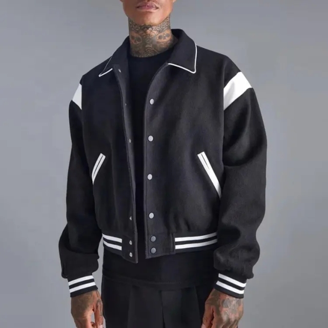 Custom Design Chenille Boxy Oversized Youth College University School Flight Baseball Letterman Bomber Varsity Jacket For Men