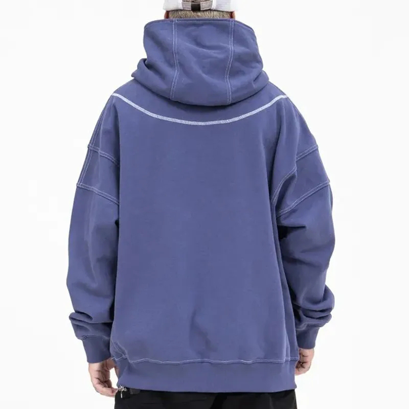 High Neck Zip Hoodie 100% Cotton Blank French Heavy Weight 500 Gsm Turtleneck Oversized Fit Custom Logo Men's Hoodies
