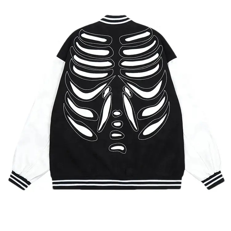Custom Chenille Embroidery Patch Leather Sleeve Baseball Youth College University School Flight Letterman Varsity Jacket For Men