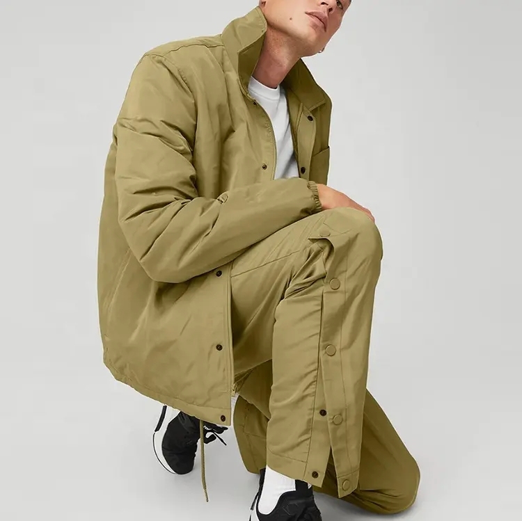 Autumn Winter Men's Custom Logo Zip Up Snaps College Letterman Baseball Nylon Polyester Vintage Flight Bomber Jacket For Men