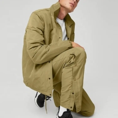 Autumn Winter Men's Custom Logo Zip Up Snaps College Letterman Baseball Nylon Polyester Vintage Flight Bomber Jacket For Men