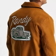 Custom Embroidery Badges Letterman Jacket Wholesale Regular Fit Side Pocket Spread Collar Varsity Baseball For Men