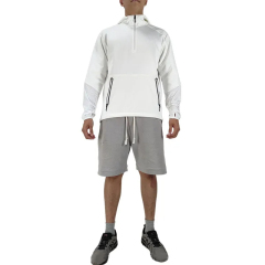 Custom Design Private Label Sports Training Active Half Zip Pullover Boxy Drop Shoulder Oversized Blank Quarter Zip Hoodies Men