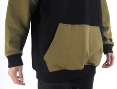 Men Custom Sample Unisex Fleece Pullover Hoodie Colorblock Drop Shoulder Boxy Thick Heavyweight 400 Gsm Oversized Hoodies Men