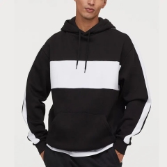 Custom Logo Satin Lined Cotton Blank Casual Colour Block Men's Hoodies