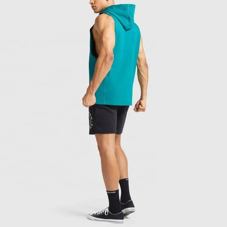 Customize Summer Style Cotton/spandex Fitness Gym Sleeveless Hoodies For Men