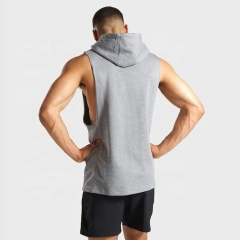 Customize Summer Style Cotton/spandex Fitness Gym Sleeveless Hoodies For Men