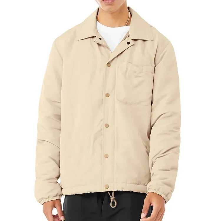 Autumn Winter Men's Custom Logo Zip Up Snaps College Letterman Baseball Nylon Polyester Vintage Flight Bomber Jacket For Men