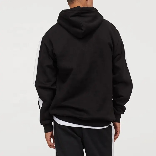 Custom Logo Satin Lined Cotton Blank Casual Colour Block Men's Hoodies