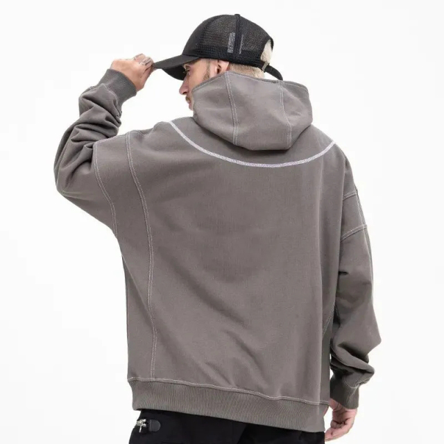 High Neck Zip Hoodie 100% Cotton Blank French Heavy Weight 500 Gsm Turtleneck Oversized Fit Custom Logo Men's Hoodies