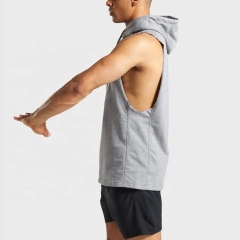 Customize Summer Style Cotton/spandex Fitness Gym Sleeveless Hoodies For Men