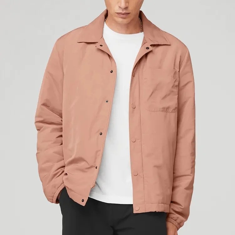 Autumn Winter Men's Custom Logo Zip Up Snaps College Letterman Baseball Nylon Polyester Vintage Flight Bomber Jacket For Men