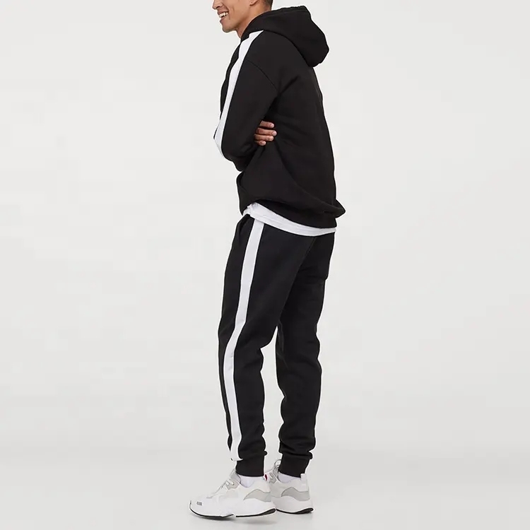 Custom Logo Satin Lined Cotton Blank Casual Colour Block Men's Hoodies