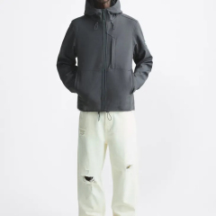 Custom Wholesale Designer Fashion Plain Full Zip Up Unisex Oversize With Hood Hoodie Jacket For Men