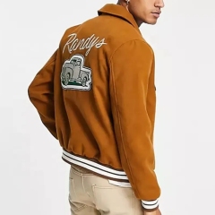 Custom Embroidery Badges Letterman Jacket Wholesale Regular Fit Side Pocket Spread Collar Varsity Baseball For Men