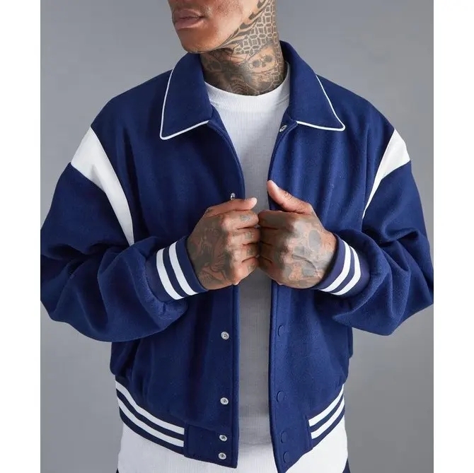 Custom Design Chenille Boxy Oversized Youth College University School Flight Baseball Letterman Bomber Varsity Jacket For Men