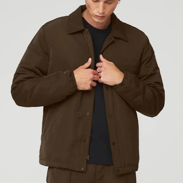 Autumn Winter Men's Custom Logo Zip Up Snaps College Letterman Baseball Nylon Polyester Vintage Flight Bomber Jacket For Men