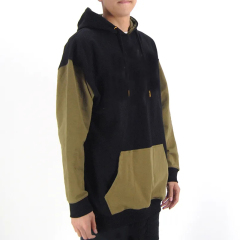 Men Custom Sample Unisex Fleece Pullover Hoodie Colorblock Drop Shoulder Boxy Thick Heavyweight 400 Gsm Oversized Hoodies Men