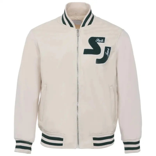 Oem Custom Patch Embroidery Leather Sleeve Vintage Letterman Varsity Jacket For Men