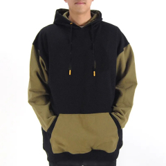 Men Custom Sample Unisex Fleece Pullover Hoodie Colorblock Drop Shoulder Boxy Thick Heavyweight 400 Gsm Oversized Hoodies Men