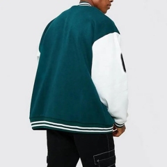 Custom Embroidery Leather Baseball Letterman Jacket Wholesale Big Men Varsity Jacket