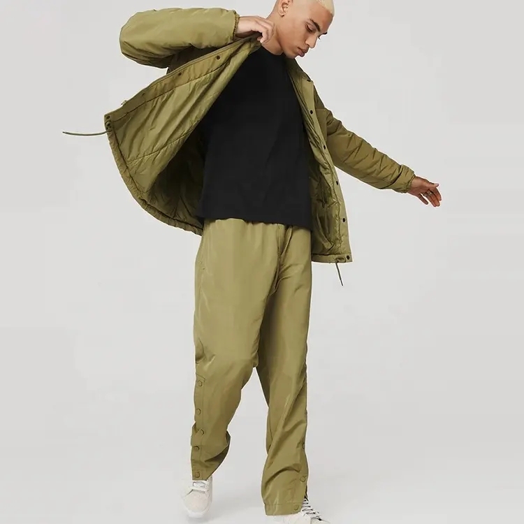 Autumn Winter Men's Custom Logo Zip Up Snaps College Letterman Baseball Nylon Polyester Vintage Flight Bomber Jacket For Men