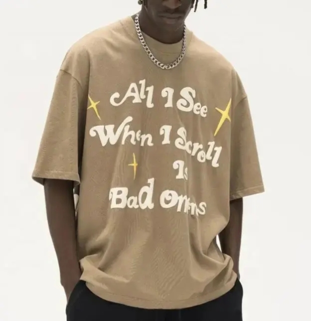 Heavy Weight Cotton Oversized Custom Letters Foam Screen Printing Graphic T Shirt 3d Puff Print T-shirt