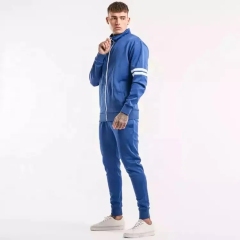 Hot Sale High Quality Custom Brand Men's Full Zip Up Jacket Wind Breaker Tracksuit 100% Polyester Sports Jogging Suit For Men