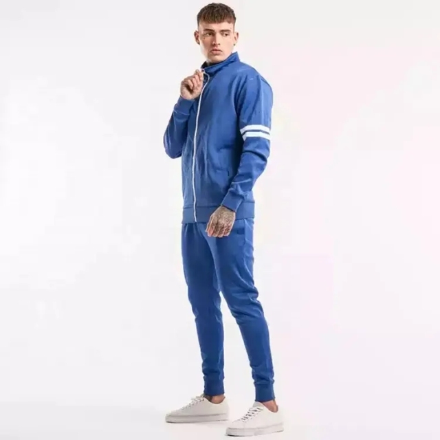 Hot Sale High Quality Custom Brand Men's Full Zip Up Jacket Wind Breaker Tracksuit 100% Polyester Sports Jogging Suit For Men