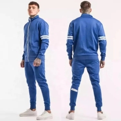 Hot Sale High Quality Custom Brand Men's Full Zip Up Jacket Wind Breaker Tracksuit 100% Polyester Sports Jogging Suit For Men