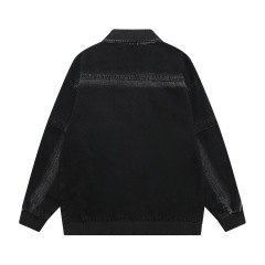 Retro niche cardigan jacket loose washed distressed denim jacket