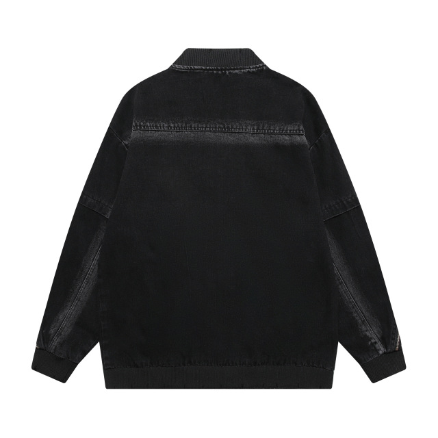 Retro niche cardigan jacket loose washed distressed denim jacket