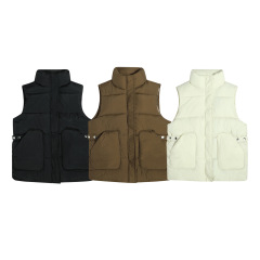 Autumn and winter down cotton vest loose vest outer vest coat sleeveless vest