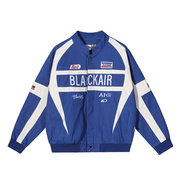 Colorblock baseball jacket for men and women loose winter warm cotton jacket