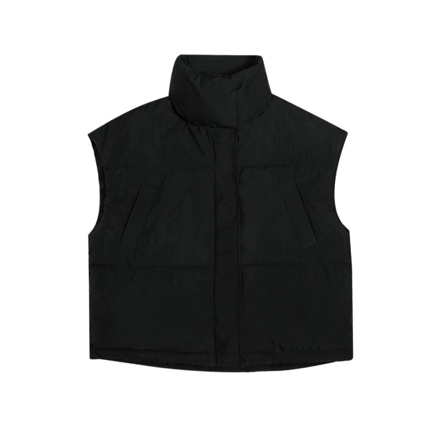Stand collar cotton coat vest, loose thickened sleeveless cotton coat, winter down cotton vest