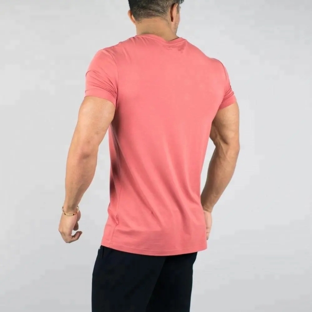 Custom Logo Printing T Shirt 95%cotton 5%spandex Gym Fitness Training Plain Men T Shirt