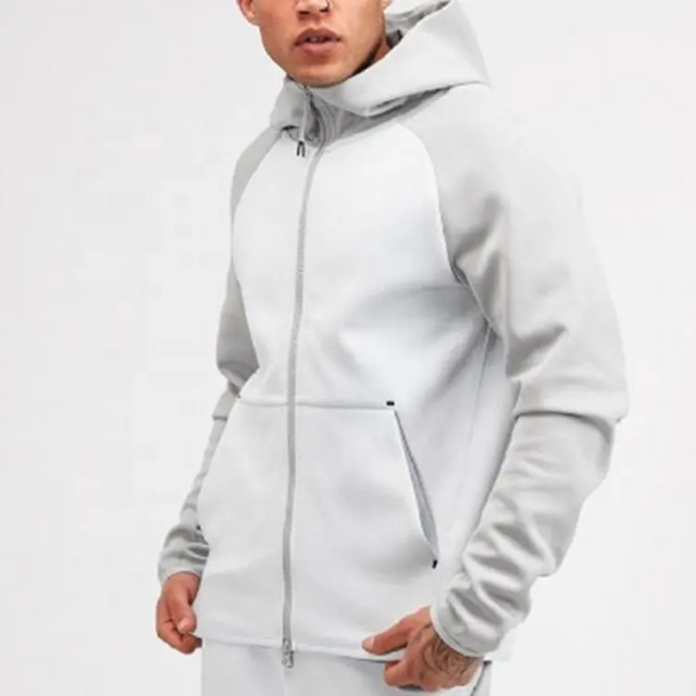 Manufacturing Men Custom Design Zip Up Hoodie And Sweatpants Set Color Block Cotton Sweatsuit Tracksuit For Men