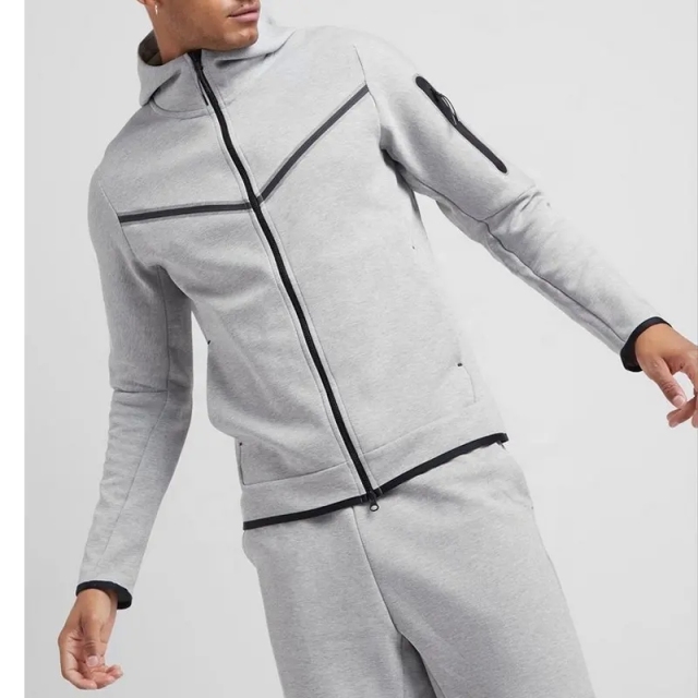 Men's Custom Logo Men Polyester Cotton Tech Fleece Tracksuit Hoodie Shorts Sets Two Pieces Jogging Tracksuit Men Sweat Suits