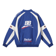 Colorblock baseball jacket for men and women loose winter warm cotton jacket