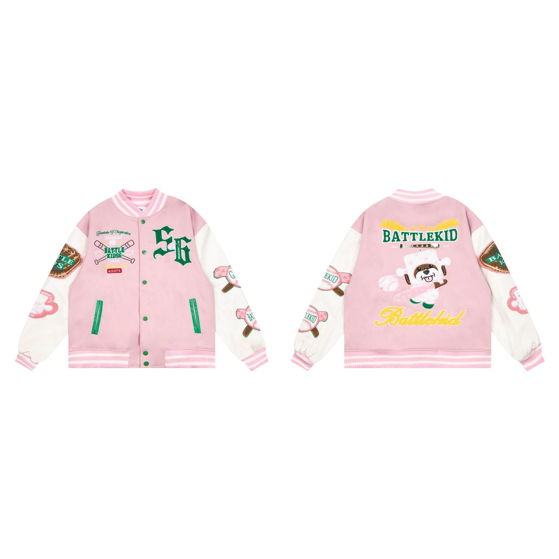 Autumn hip-hop personality loose and versatile retro towel embroidered cartoon baseball uniform for men and women