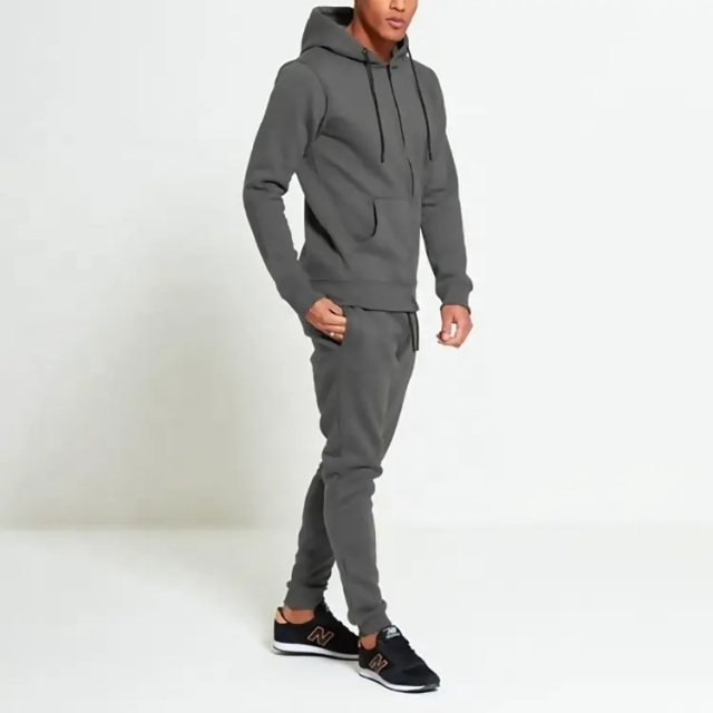 Custom Full Zip Up Tech Fleece Hoodie And Jogger Two Piece Sets Jogging Suits Men Tracksuit