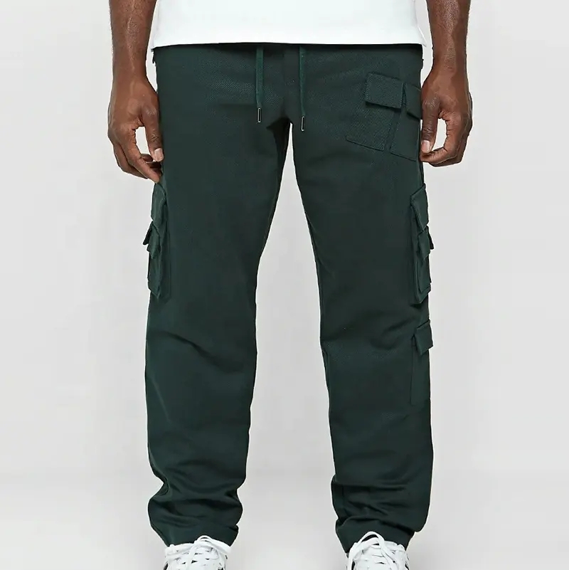 Oem Custom Logo Design Loose Fit Cargo Jacket And Pants Two Piece Set 100% Cotton Nylon Cargo Tracksuit For Men