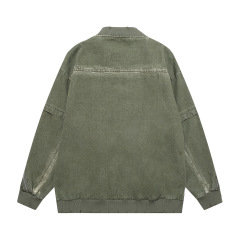 Retro niche cardigan jacket loose washed distressed denim jacket