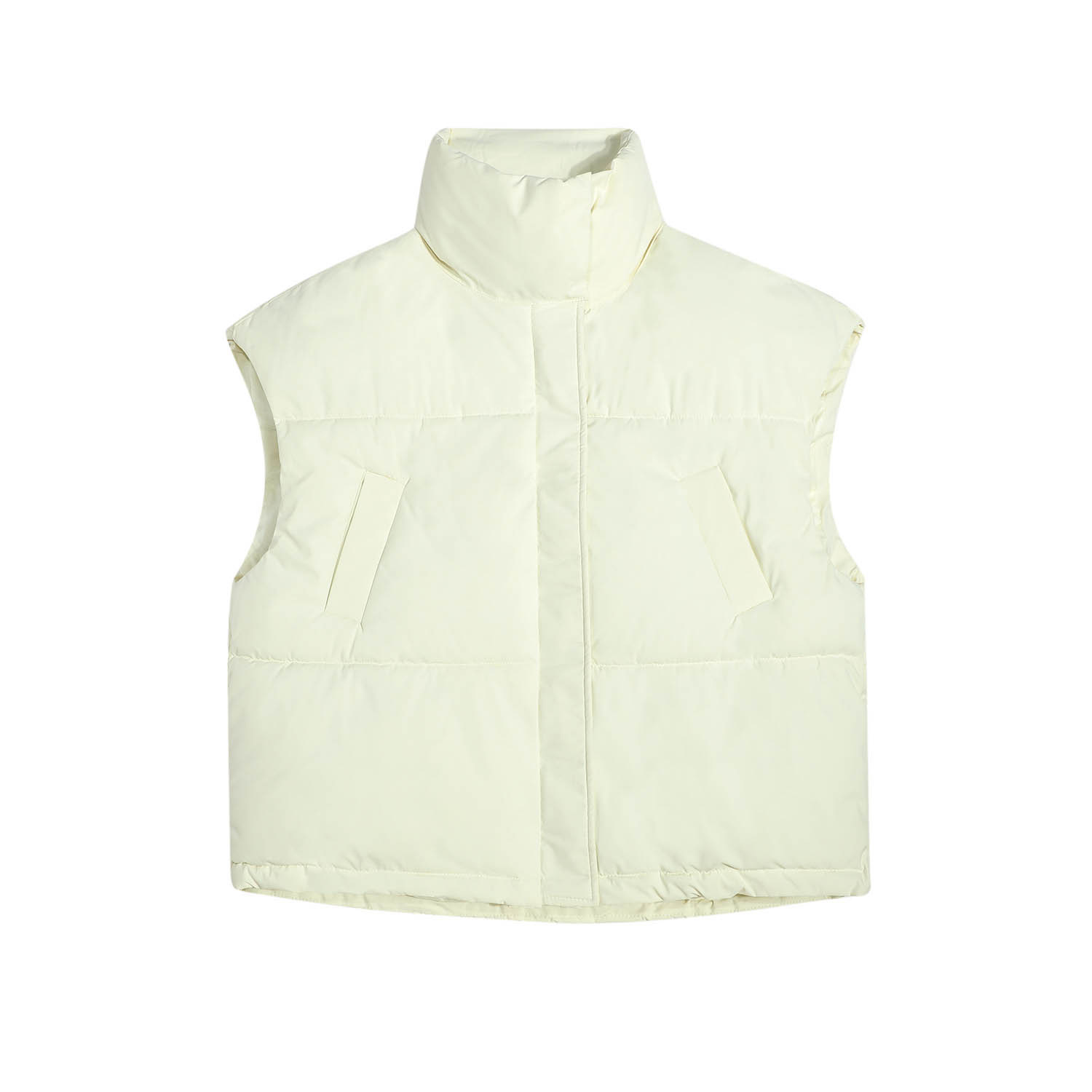 Stand collar cotton coat vest, loose thickened sleeveless cotton coat, winter down cotton vest