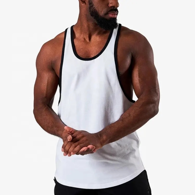 Custom High Quality Breathable Patchwork Fitness Sports Wear Men's Tank Top