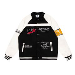 West coast hiphop street cardigan jacket casual loose baseball uniform