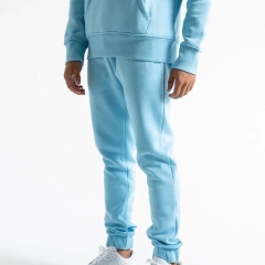 Custom Embroidery Knit Anti-pilling Cotton Polyester Hoodie And Jogger Set Two Piece Tech Fleece Tracksuit For Men