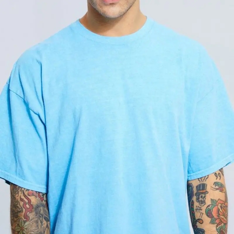 Custom Design Washed Bubble Printing Machine T-shirts Pour Oversized 100% Cotton Heavyweight Puff Print T-shirt For Men