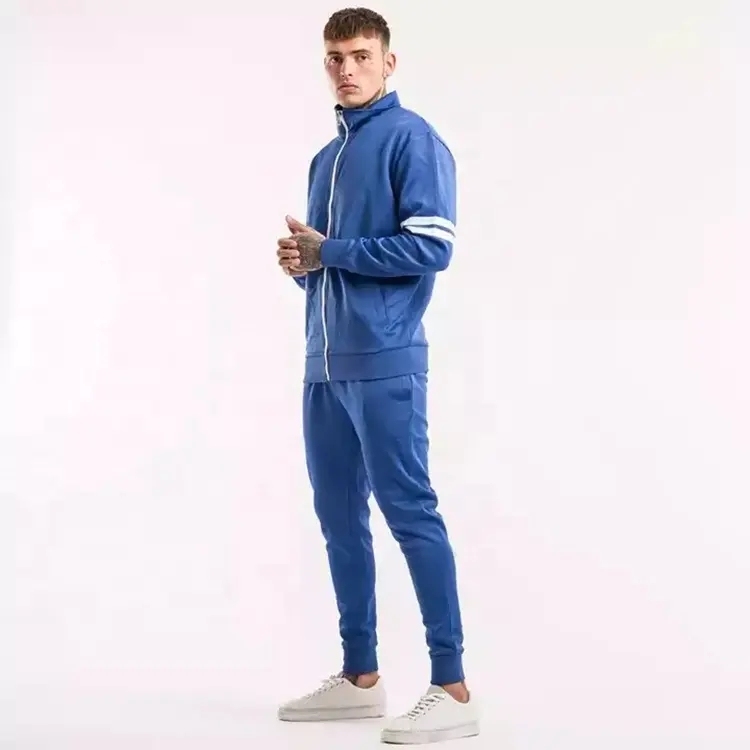 Hot Sale High Quality Custom Brand Men's Full Zip Up Jacket Wind Breaker Tracksuit 100% Polyester Sports Jogging Suit For Men
